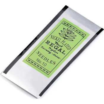 Nástroj na niť a příze Jehly na korálky Regal 40 mm Varianta: nikl velikost č. 10, Balení: 5 sáček