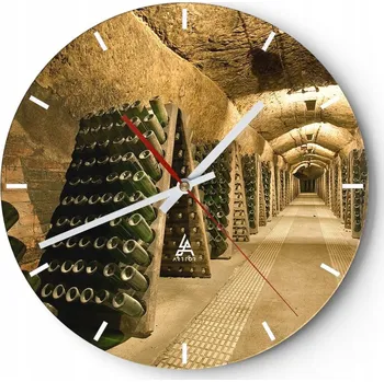 Hodiny Velké nástěnné hodiny 40x40 Gastronomie Skleněné hodiny Kulatý Tiché