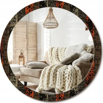 Zrcadlo Zrcadlo s potiskem do koupelny, kuchyně, předsíně, grunge vzor XXL, průměr 100 cm