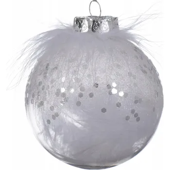 Vánoční dekorace Průhledná ozdobná Vánoční Koule se třpytkami 8 cm