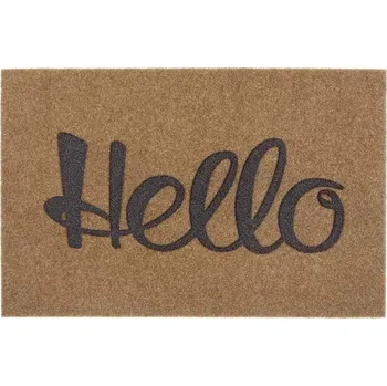 Rohožka Hrubá kokosová rohožka, vstupní rohož na gumě, HELLO 45x70cm