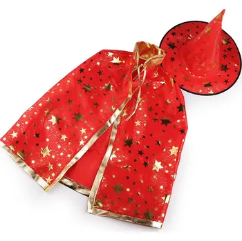 Karnevalový kostým Karnevalový kostým - čarodějnický Varianta: 2 červená zlatá, Balení: 1 ks