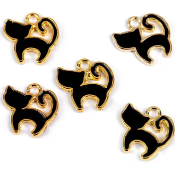 Přívěsek Přívěsek mini zvířátka Varianta: 5 (80916) černá kočka, Balení: 5 ks