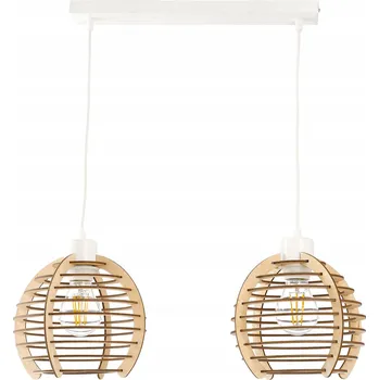 Závěsné svítidlo LED-ONE loft dřevo koule 2-bodové světlo patice E27