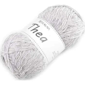 Příze Pletací příze žinylková s lurexem Thea 100 g Varianta: 1 šedá nejsvětlější stříbrná, Balení: 1 ks