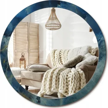 Zrcadlo Zrcadlo s potiskem do koupelny ložnice obývacího pokoje Marble onyx Velké fi 100 cm