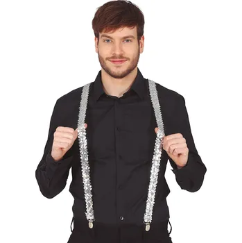 Karnevalový doplněk Guirca Párty šle - stříbrné třpytivé