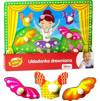 Dřevěná hračka PANENKA Smily DŘEVĚNÉ PUZZLE Baletka SPW83615