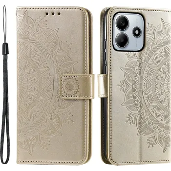 Pouzdro na mobilní telefon Mandala knížkové pouzdro na Xiaomi Redmi Note 14 5G - zlaté