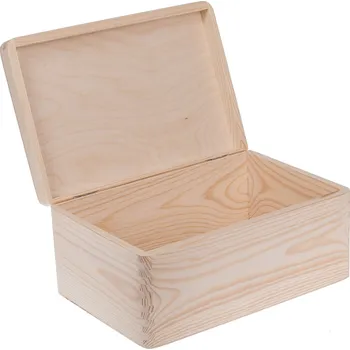 Obraz Dřevěná bedýnka Bartu s víkem, bez otvorů, 30 x 20 x 14 cm, borovice