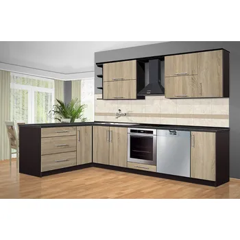 Kuchyňská linka Nabytekmorava Kuchyňská linka BOSTON barevné provedení: ČERNÁ / DUB SONOMA