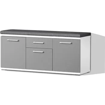 Botník Nabytekmorava Botník do předsíně botník PR 04 ZÁSUVKA barva lamina: BÍLÁ/ ŠEDÁ