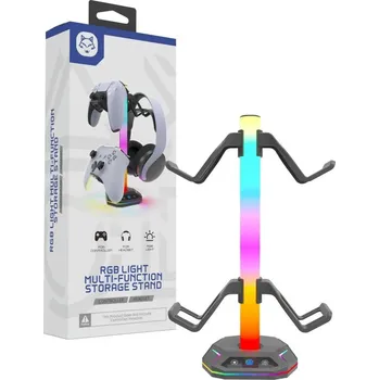 Herní konzole RGB Light nabíjecí stojánek pro herní ovladače a headsety, nový