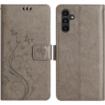 Pouzdro na mobilní telefon Flowers knížkové pouzdro na Samsung Galaxy S25 - šedé