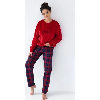 Dámské pyžamo Sensis pyžamo dámské Cordelia - červená, XL (Pyžamové kalhoty dámské)