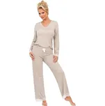 Donna pyžamo dámské Simply Long - béžová, L (Dámské pyžamo dlouhé)