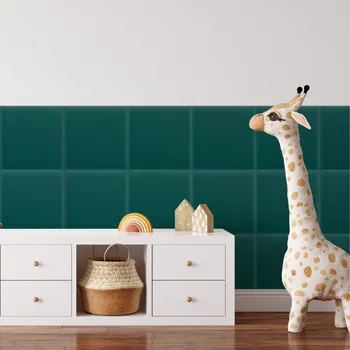 Obklad Sametový čalouněný panel - Čtverec - 40x40cm Tyrkysová