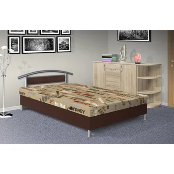 Postel Nabytekmorava Čalouněná postel s úložným prostorem Dajana barva čalounění: EKO kůže tmavá bordó/MEGA 039 béžová