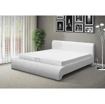 Postel Nabytekmorava Luxusní postel SEINA NEW 200x180cm s MOT otevíráním ÚP eko kůže: bílá