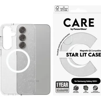 Pouzdro na mobilní telefon PanzerGlass CARE kryt Samsung Galaxy S25+ Star Lit třpytivý/bílý QI