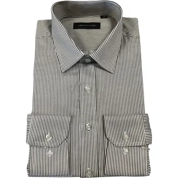 Pánská košile Pánská košile hnědý proužek s bílým prošitím vz.č.24, ❗Objednávejte raději o číslo větší❗ Velikost: M