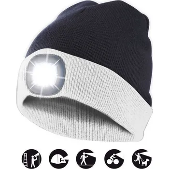 Čepice čepice CAP17 s LED světlem bílo-černá