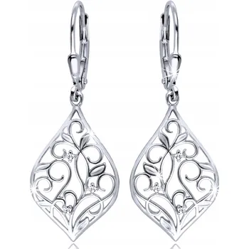 Náušnice Stříbrné Náušnice STŘÍBRO 925 Visací Ažurové pro Ženy JAKO DÁREK