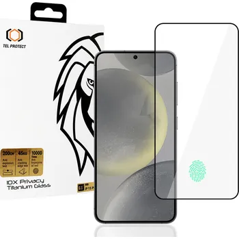 Tvrzené sklo Tel Protect 10X Privacy Titanium pro Samsung Galaxy S25 Plus (s odemykáním otiskem prstu)