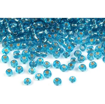 Dětské navlékací korálky Rokajl 8/0 - 3 mm s průtahem Varianta: 23 modrá azuro, Balení: 450 g