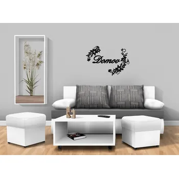 Samolepící dekorace Nabytekmorava Samolepka na zeď NÁPIS S KVĚTINAMI provedení: varianta 1