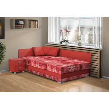 Postel Nabytekmorava Postel s úložným prostorem Robin 140x200 cm Barva: Červená/Mega 052 červená