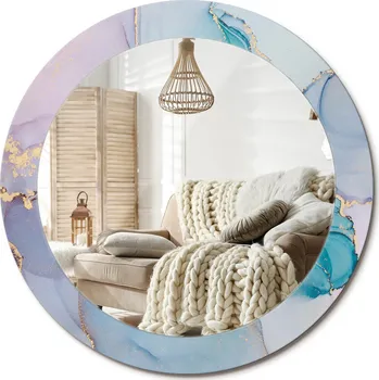 Zrcadlo Zrcadlo s potiskem do koupelny ložnice obývacího pokoje 70 cm Abstraktní tekutina