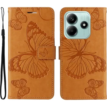 Pouzdro na mobilní telefon Big Butterfly knížkové pouzdro na Xiaomi Redmi Note 14 5G - žluté