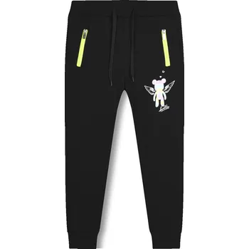 Dívčí tepláky - KUGO WT0866, tmavě modrá / růžový zip Barva: Modrá tmavě, Velikost: 140