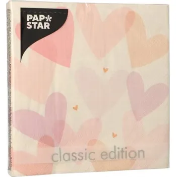 Papírový ubrousek Ubrousky na Valentýna Srdce ozdobné párty eko 33x33 cm 20ks