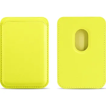 Peněženka Magsafe magnetická koženková peněženka na telefon Barva: Žlutá