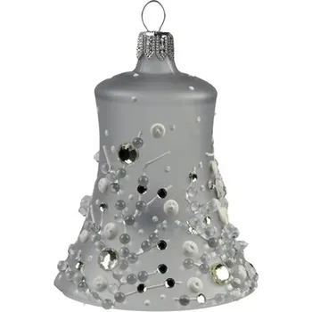 Zvonek šedý mat dekor mrazivých kapek