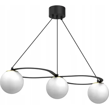 Závěsné svítidlo černé zlaté 3 skleněné bílé koule do obýváku 85 cm Luminex