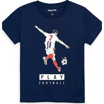 Chlapecká mikina Chlapecké triko krátký rukáv Mayoral 3055-33 Fotbalista modré