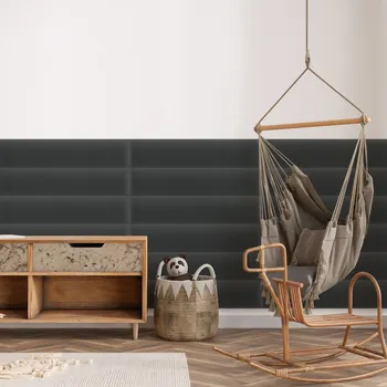 Obklad Sametový čalouněný panel - Obdélník - 70x15cm Grafit