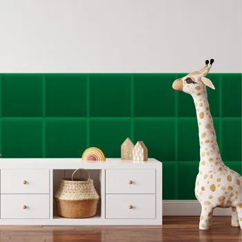 Obklad Sametový čalouněný panel - Čtverec - 40x40cm Zelená