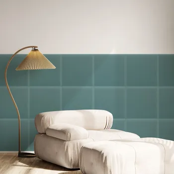 Obklad Sametový čalouněný panel - Čtverec - 30x30cm Azurově modrá