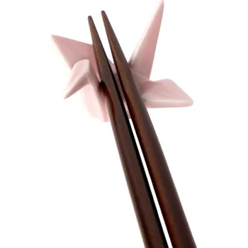 Jídelní hůlka Oblázek na odložení hůlek ORIGAMI CRANE, růžová, keramika, MIJ - doprava zdarma od 2999 Kč