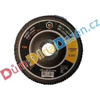 Brusný kotouč Optima OPTIMAabrasive - lamelový brusný kotouč Rozměr: 115x22,2, Zrnitost: 60