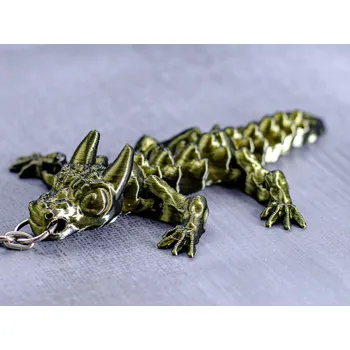 Maluj 3D | Drak černo-zlatý – Originální barevný 3D přívěšek s pohyblivými částmi Barva: černo-zlatá