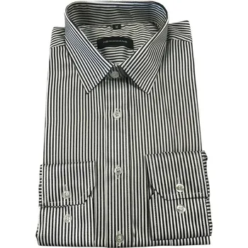 Pánská košile Pánská košile Černý proužek s bílým prošitím vz.č.27, ❗Objednávejte raději o číslo větší❗ Velikost: M