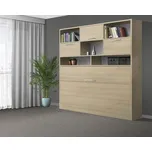 Nabytekmorava Sklápěcí postel VS1056 MAX, 200x90cm barva lamina: akát, matrace: bez matrace, varianta dveří: matné