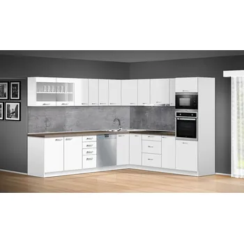 Kuchyňská linka Nabytekmorava Propracovaná kuchyňská linka Orinoko N007 Kuchyň dvířka: Bílá