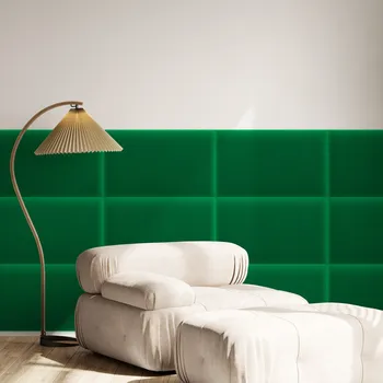 Obklad Sametový čalouněný panel - Obdélník - 40x30cm Zelená