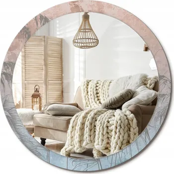 Zrcadlo Zrcadlo s ozdobným skleněným okrajem Tropické květy, průměr 100 cm